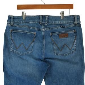 Wrangler Jeans Womens 15R (35x34) Blue Riley Retro Mae Bootcut Side Slit Western